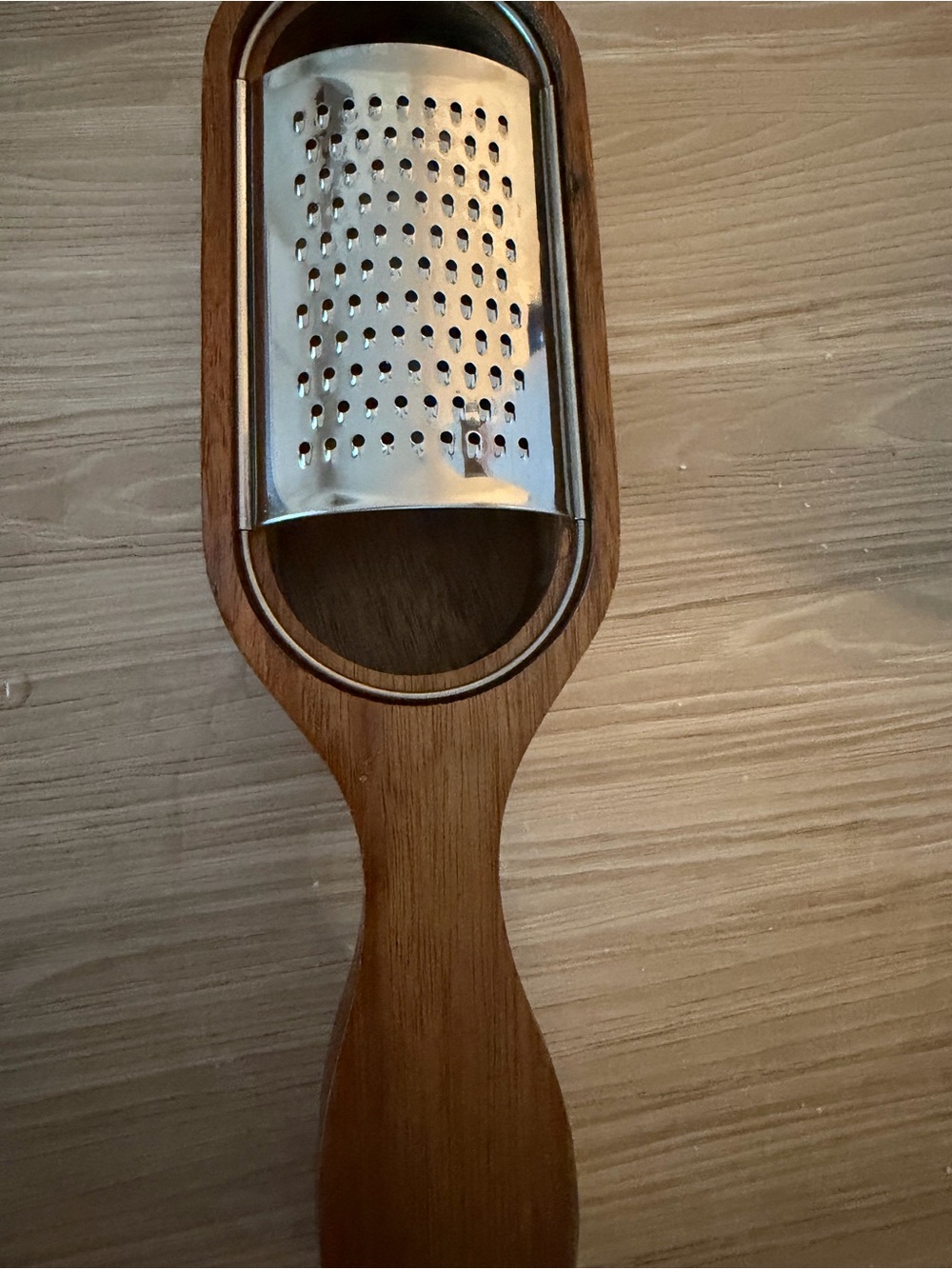 Wood Handle Stainless Steel Grater - Brown